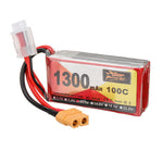 LinkMejor 11.1V 1300mAh 100C 3S LiPo Battery XT60 Plug for RC Drone
