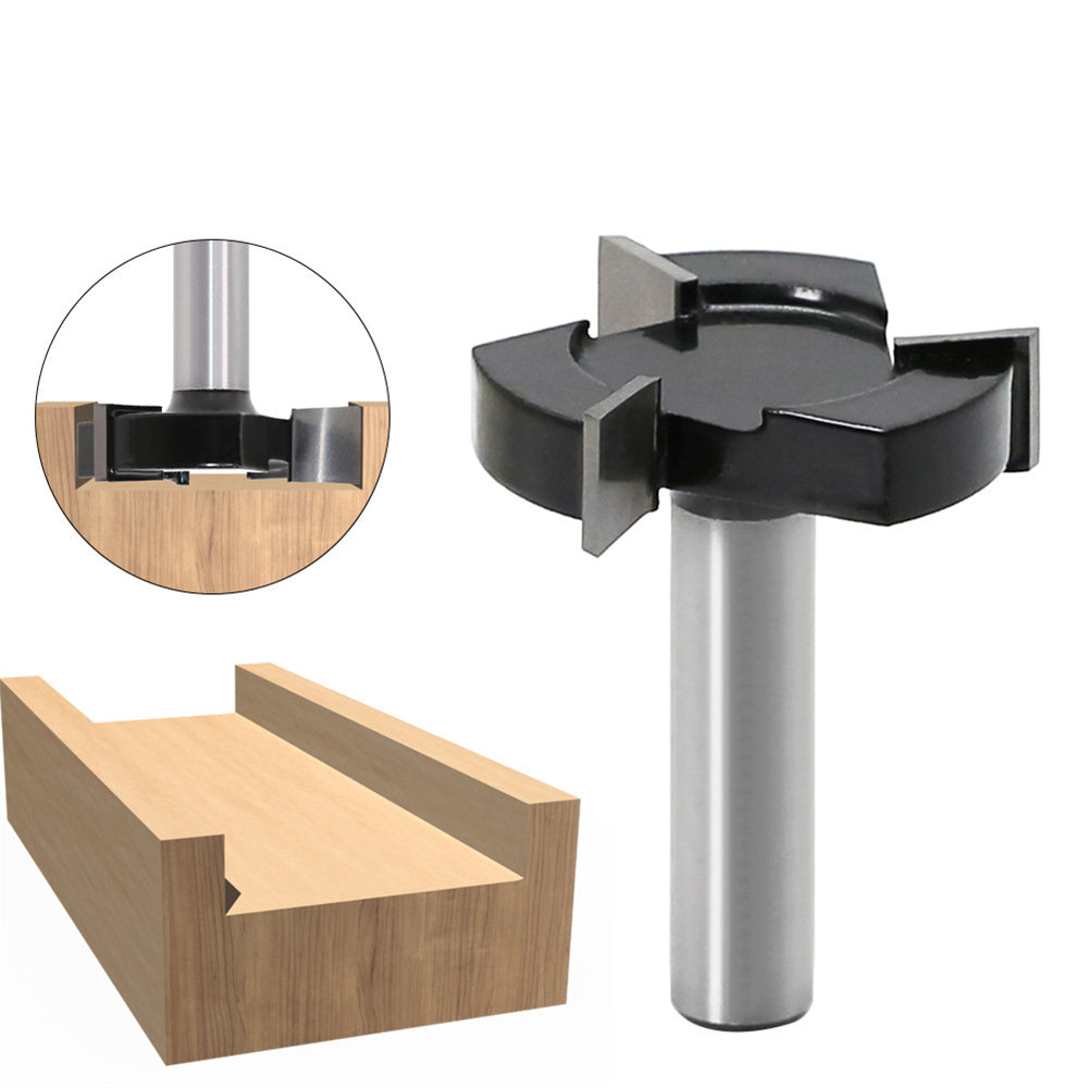 LinkMejor 12mm 1/2 Inch Shank 3 Flutes CNC Spoilboard Surfacing Router Bit Carbide Slab Flattening Router Bit Wood Milling Cutter Planer Tool with 1-15/16"/49mm Cutting Diameter