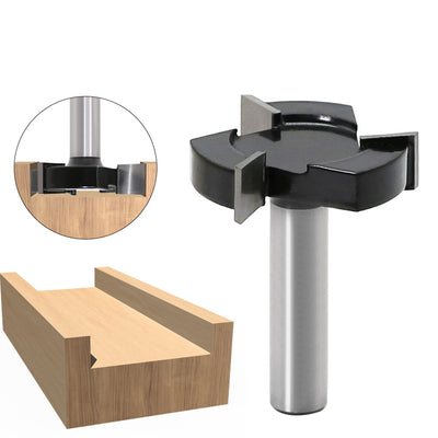 LinkMejor 12mm 1/2 Inch Shank 3 Flutes CNC Spoilboard Surfacing Router Bit Carbide Slab Flattening Router Bit Wood Milling Cutter Planer Tool with 1-15/16"/49mm Cutting Diameter