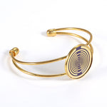 LinkMejor Polarized Disc Bracelet Multi-wave Oscillator Energy Necklace Pure Copper Gold-plated Jewelry Regulates Cell Frequency