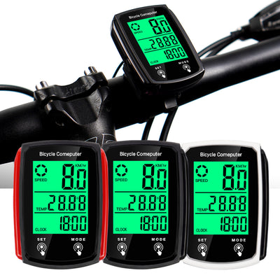 LinkMejor Bicycle Computer LCD Digital Wired Cycling Computer Speedometer Bike Speed Odometer With Backlight bike Accessories
