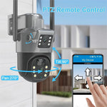 V380 4G Solar Dual-Lens Security Camera 4MP IP66 Weatherproof Two-Way Audio PTZ Control Night Vision 4G Auto Tracking
