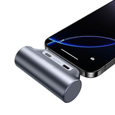 USAMS PB79 3000mAh Mini Tail Plug Portable Power Bank Type-C Plug-in External Battery Power Supply Fast Charging for iPhone 17 17Pro 16 15 Pro Max for Huawei Pura 80 Ultra for XIAOMI for SAMSUNG