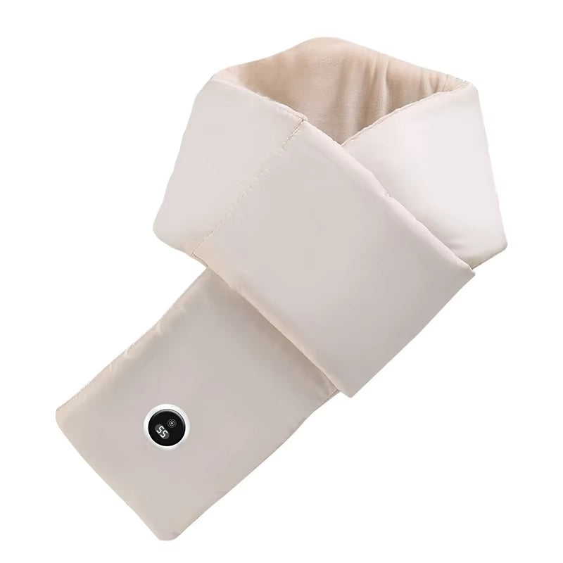 LinkMejor USB Heated Scarf Graphene Heating Element Smart Winter Scarf Adjustable Temperature Lightweight Portable Warm Down Fabric