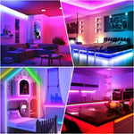Elfeland RGB Bluetooth LED Light Strip Smart Atmosphere Light Indoor 24V EU Plug With 44-Key Remote Control for TV Wall Computer Room Bedroom