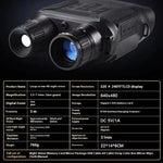 Night Vision Binoculars with Digital Infrared System, Hunting Gear with Widescreen Display HD Image and Video Capture with Night Vision Binoculars