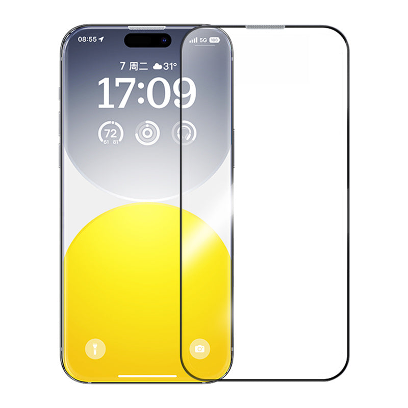 LinkMejor Corning Series Full-Coverage HD Tempered Glass Screen Protector for iPhone 15 15Plus 15Pro 15 Pro Max