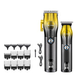 LinkMejor 2 In 1 Electric Hair Clipper Set for Men Cordless Rechargeable Trimmer Kit with LCD Display 6500 RPM