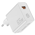 [GaN Tech] ESSAGER ES-CD65 65W 2-Port USB PD Charger USB-A+USB-C PD3.0 QC2.0/3.0/4.0 AFC PPS SCP FCP Fast Charging Wall Charger Adapter EU Plug for iPhone 17 17Pro 16 Pro Max 15 14 for Xiaomi 17pro for HUAWEI for OPPO