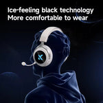 LinkMejor X9 Gaming Headset bluetooth Headphone 53mm Large Drivers 7.1 FPS Surround Sound 2000mAh Battery 15ms Low Delay Soft Protein Leather Earmuffs 2.4G Wireless Headphones with External Noise Cancelling Microphone