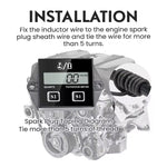 Digital Tachometer Engine Tach Hour Meter Tachometer Gauge Engine RPM LCD Display For Car Motorcycle Stroke Engine Boat ATV Motocycle
