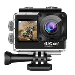 4K 60FPS WiFi Camera with Dual Color Screen 170° Wide Viewing 30M Waterproof EIS Anti-shake Outdoors Sports Camera