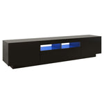 TV Cabinet with LED Lights Black 70.8"x13.8"x15.7"