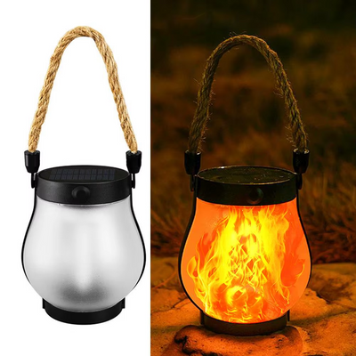 IPRee Camping Light Solar Flame Lights USB Rechargeable IPX4 Waterproof  1500mAh Hanging Lantern Outdoor Garden Light