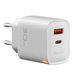 [GaN Tech] KUULAA KL-CD116 PD30W 2-Port USB PD Charger USB-A+USB-C PD Fast Charging Wall Charger Adapter EU Plug for iPhone 17 17Pro 16 Pro Max 15 14 13 for Xiaomi 17pro for Huawei Mate XTs for OPPO for VIVO