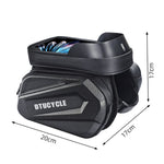 LinkMejor Bicycle Front Frame Separable Organizer Bag Waterproof Touch Screen Cycling Bag Triple Hoop Loop Fastening Bike Tube Bag for MTB Road