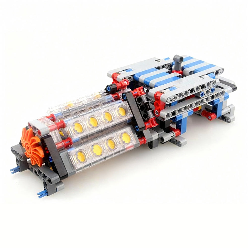 LinkMejor Tech Building Blocks 6-speed Gearbox with Reverse Gear V16 Engine Model DIY Assembly Kit Brick Christmas Gift
