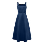 LinkMejor Womens Collect Waist A-Line Sundress Elegant Party Square Neck Tank Dress