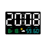 LinkMejor Large Digital Wall Clock Alarm Clock Large LED Display with Remote Control / Automatic Brightness / Indoor Temperature / Humidity / Date / Week / 12/24H For Home Office Classroom