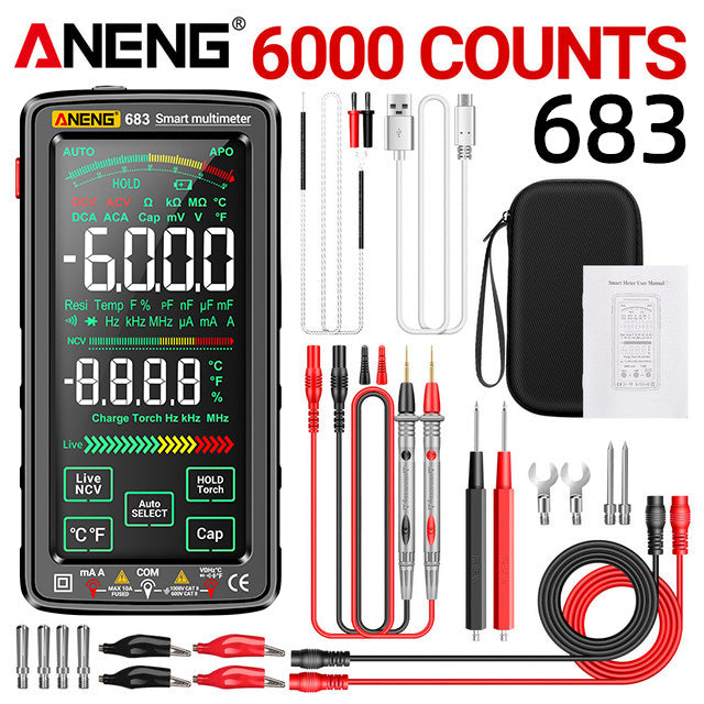 LinkMejor 683 Smart Multimeter High-end Touch 6000 Counts Multimetro Test Rechargeable Multitester AC/DC Voltage Tester Current Tool
