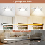 Elfeland Creative Drone-Style E27 LED Fan Light 2-in-1 Lighting & 3 Speed Fan with Remote Control Dimmable Timer for Living Room Bedroom