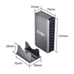 [GaN Tech] Bakeey YMX-810W 810W 10-Port USB PD Charger with Digital Display 5USB-A+5USB-C PD QC Fast Charging Desktop Charging Station EU Plug for iPhone 17 17Pro 16 Pro Max 15 14 for Samsung Galaxy W26 for Xiaomi 17pro for OPPO