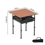 Xmund Folding Camping Table with Net Pockets, Outdoor Portable Egg Roll Table, Lightweight Portable, with Carrying Bag, for Outdoor, Picnic, BBQ, Cooking, Festival, Beach, Home Use