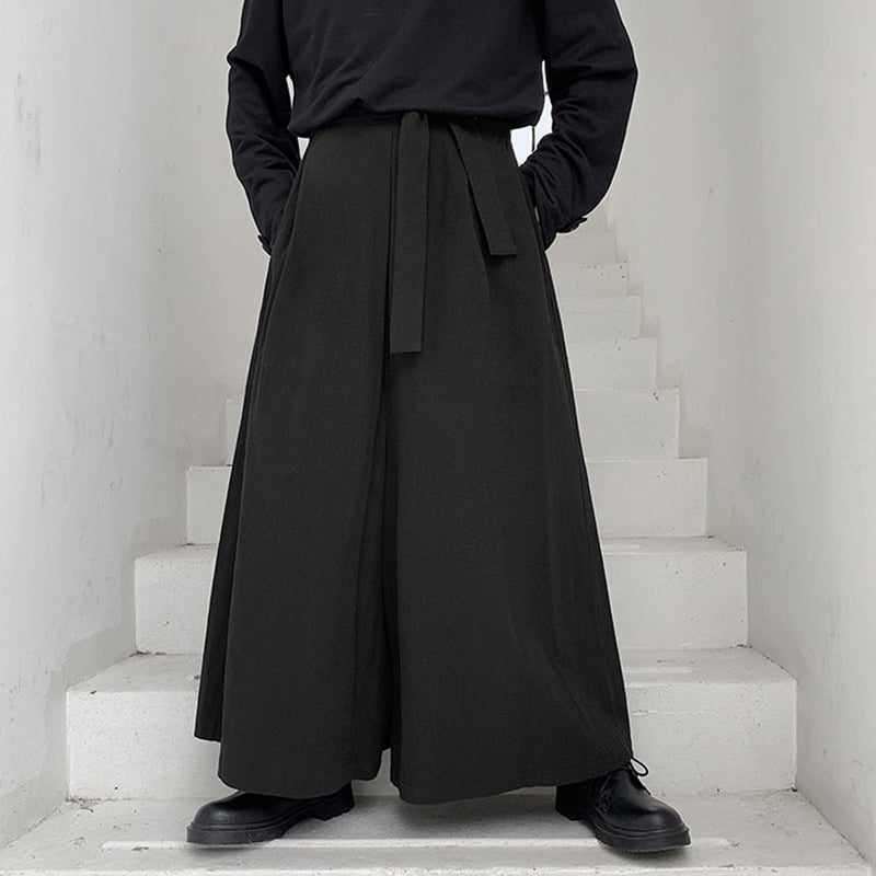 Mens Fashion Drawstring Loose Comfy Solid Color Casual Pants