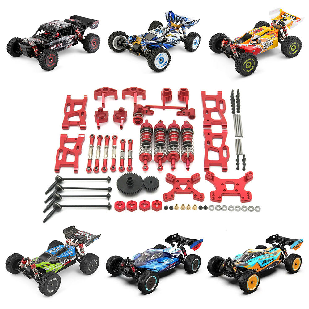 Metal Upgrade Parts WLtoys 144001 144010 124017 124019 Rlaarlo 1/14 1/12 AM X12 RC Car Shock Tower Arm Rod Kits
