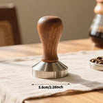 HiBREW 58mm Espresso Tamper With Beech Wood Handle Stainless Steel Coffee Tamper Barista Tools for HiBREW H7B/H7A/H7/H10A/H10PLUS/H13 BlitzHome CM7080