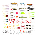 LinkMejor 88pcs Colorful Mixed Fishing Lure Sets Hard Baits/Soft Simulation Lures Artificial Bait With Box