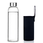 550ml Glass Drinking Bottle With Protection Sleeve, Reusable Lightweight Glass Cup With Cover Bag, Suitable For Outdoor Sports, Fitness, Camping