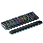 LinkMejor 708 Tri-Mode Transparent Gaming Keyboard with Hand Support 105-keys RGB Backlit Ergonomics Design Membrane Keyboards