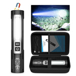 LinkMejor Rechargeable Flashlights Super Bright Small Pocket Magnetic Flashlight, 8 Modes LED Tactical Flash Light, Dual Button Powerful Flashlight for Camping