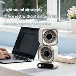 Tevorex Portable Rechargeable Dual Head Desktop Fan 360° Rotational Airflow Speed Adjustable Mini Silent Electric Fan for Home and Office