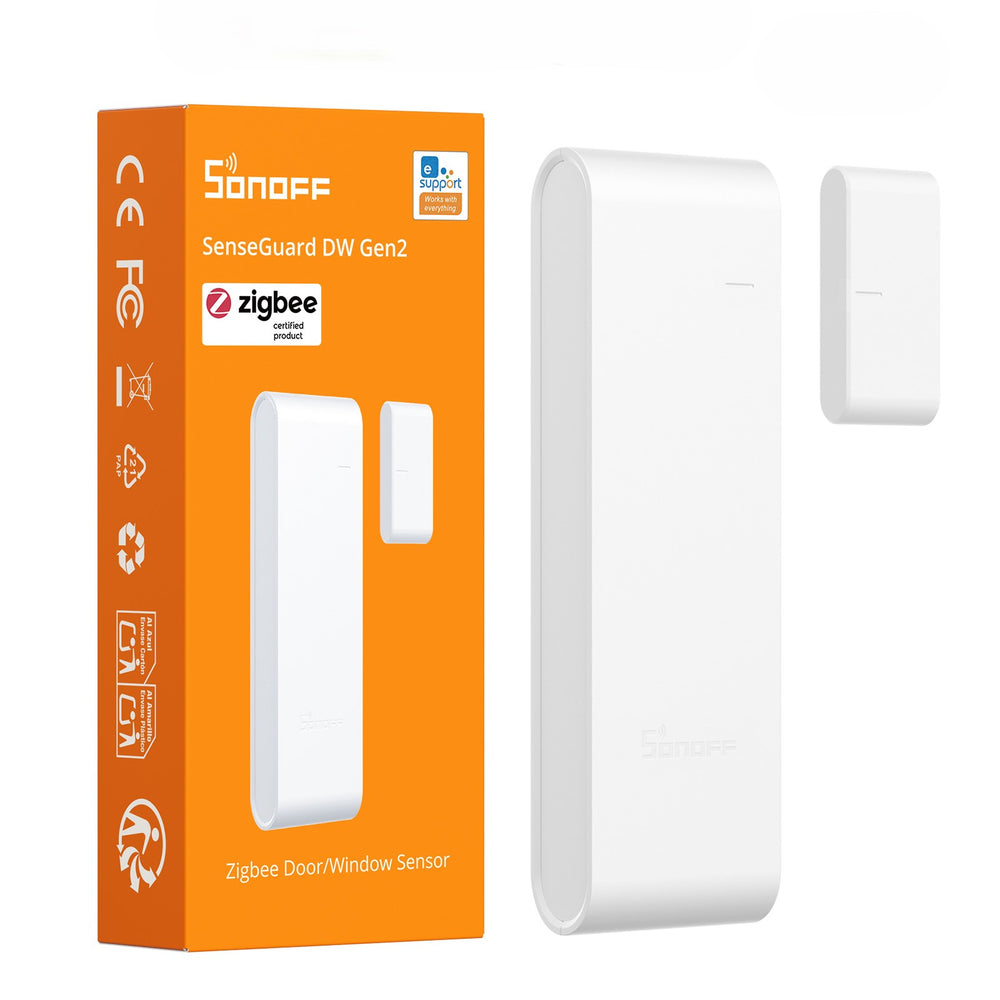 LinkMejor SNZB-04PR2 SenseGuard DW Gen2 Zigbee3.0 Door/Window Sensor Active Security with Tamper Alerts Matter Bridge Via Apple Home
