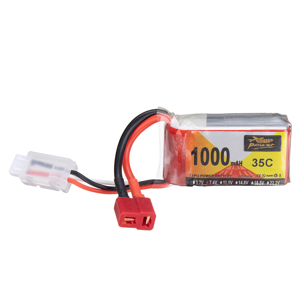 LinkMejor Power 7.4V 1000mAh 35C 2S LiPo Battery T Deans Plug for RC Drone