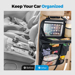 Tsumbay 2pcs Foldable Car Seat Back Storage Bag with Pockets and Tray Oxford Cloth Set