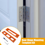 Door Hinge Jig ABS Material Lightweight Anti Slip Design Easy Installation Precision Template Garage Exterior Door Woodworking Repair Tool 9 x 2 Inches Orange