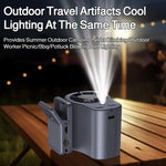 T511 Outdoor Hanging Waist Fan USB Rechargeable Clip On Mini Fan 199 Speed LED Display Quiet Portable Fan For Camping Hiking Driving