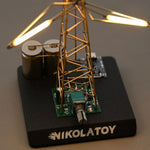 LinkMejor DIY Rotating Windmill Night Light Creative Desktop Ornament Decorative Table Lamp Handmade Metal Craft