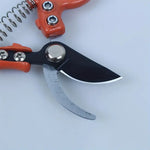 2PCS High Carbon Steel Pruning Shears Set 168mm 154mm Extra Sharp Garden Hand Pruners Ergonomic Handles Spring-loaded Mechanism Secure Lock Orange