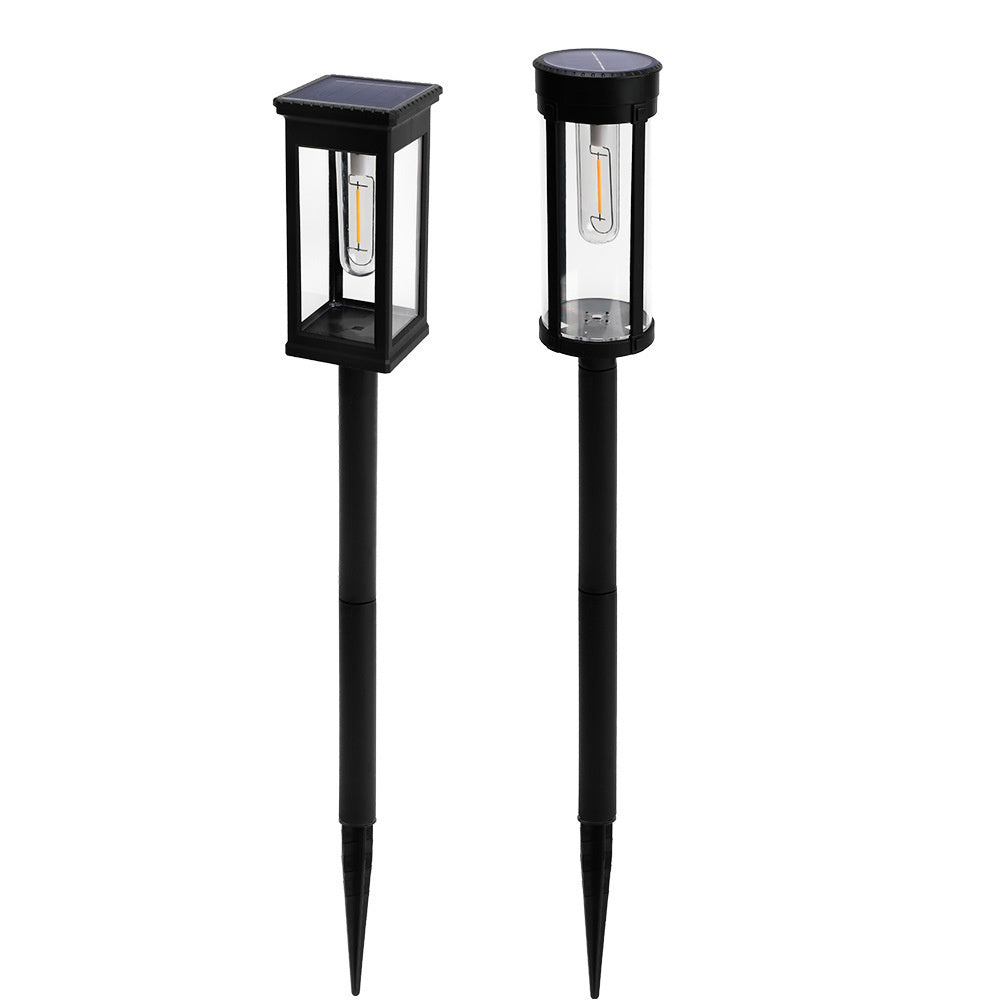 Elfeland 2PCS Solar Pathway Warm Lights Outdoor Waterproof Solar Powered Garden for Walkway Yard Backyard Landscape Lighting Decorative