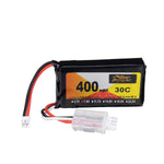 2Pcs LinkMejor 7.4V 400mAh 30C 2S LiPo Battery PH2.0 Plug for RC Drone