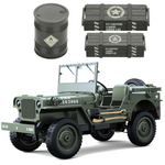 LinkMejor C8815 1/10 Willys Military Truck RC Car Parts Oil Drum Small Large Cartridges Box Vehicles Models Spare Decoration DIY Accessories