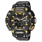 LinkMejor Men Sport Digital Dual Display Watch Multi-function LED Luminous Waterproof Date Week Alarm Wristwatch