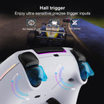 JZ-5005 RGB Wireless Controller with Hall Trigger and Joysticks SUpport 6-Axis Gyro Turbo Vibration for PS5 Slim PC Steam Deck