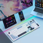 LinkMejor S98 Tri-mode Mechanical Keyboard with LCD Screen and Knob Fully Hot-swappable Keys Gasket Structure PBT Keycaps RGB Backlit 2.4G/bluetooth/Wired Gaming Keyboard