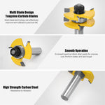 2pcs 1/2 Inch 1/4 Inch 8mm Shank Tongue and Groove Router Bit Set Tungsten Carbide Perfect for Woodworking Cutting MDF Plywood Hardwood