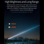 Lumintop Thor3 2500m Long Shoot LEP Flashlight Long Range Strong Spotlight Flashlight Super Bright Waterproof Portable LED Searchlight By 21700 Battery